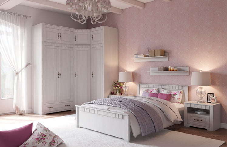 Кровать Прованс 90х200 Бодега белая Платина премиум_2