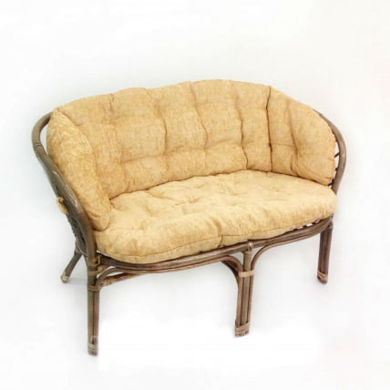 Диван Багама 2х местный, подушки светлые или коричневые полные Bahama8 венге_0