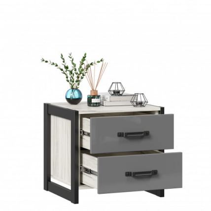 Тумба прикроватная Техно ЛД 678.100.000 Дуб Крафт белый Серый шифер_3