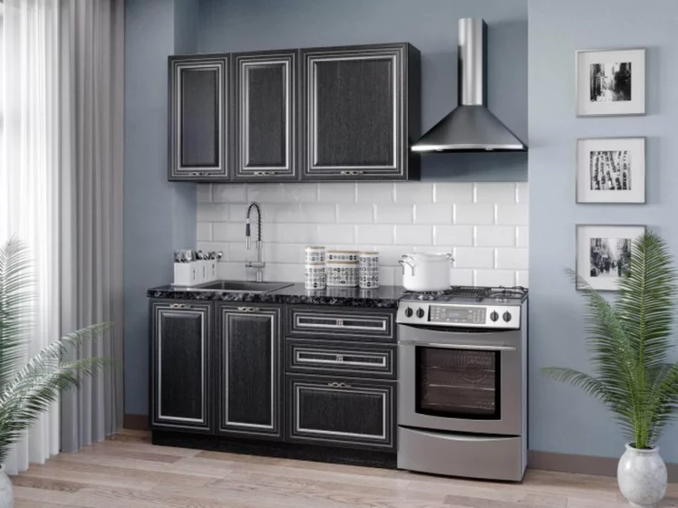 Тумба кухонная 400 с 3 ящиками ЛЮКС (4) Италия ЛД 275.886.000 Черный Дуб темный_3