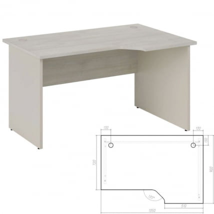 Стол эргономичный правый New Line NLN36315421 Дуб шамони светлый_1