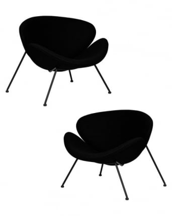 Кресло дизайнерское ДОБРИН ЕМИЛЙ (черный ткань АФ9, черное основание) 2 шт / DOBRIN EMILY AF9,_0