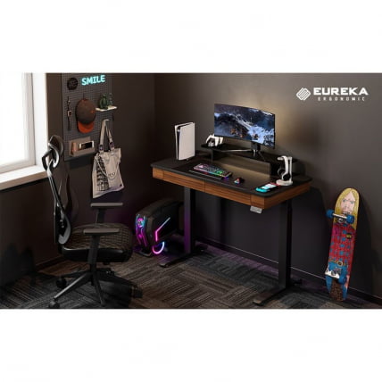 Стол для компьютера c электрической регулировкой по высоте и 2 ящиками EUREKA ERK-ED-I47-WN_9