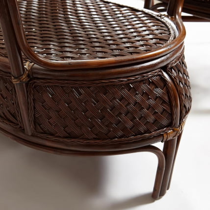 Комплект обеденный ANDREA GRAND (стол со стеклом+6 кресел+ подушки) Pecan Washed (античн. орех), Ткань рубчик, цвет кремовый_19