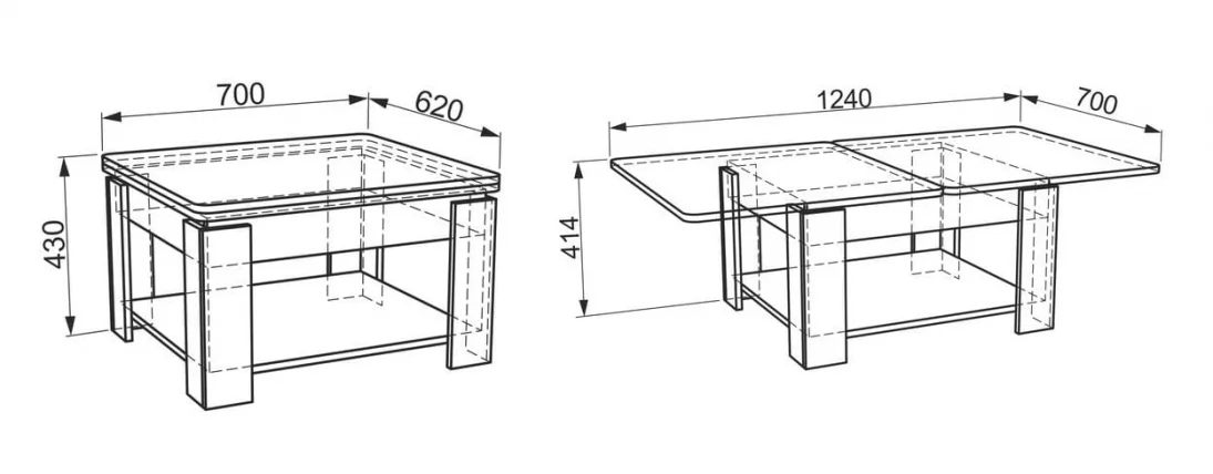 Журнальный столик Адам 1 Ясень Шимо темный / Ясень Шимо светлый_3