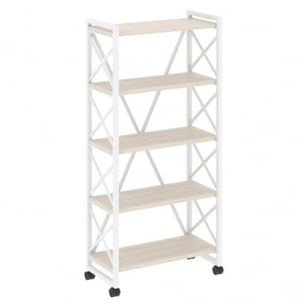 Стеллаж на колесных опорах - 5 полок LOFT VR.L-MST.K-5.8 Металл белый Денвер светлый_0