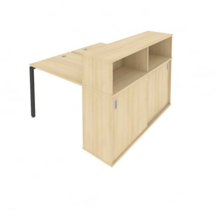 Рабочая станция с опорным шкафом-купе Metal System БП.РС-СШК-2.1 Акация/Антрацит_0