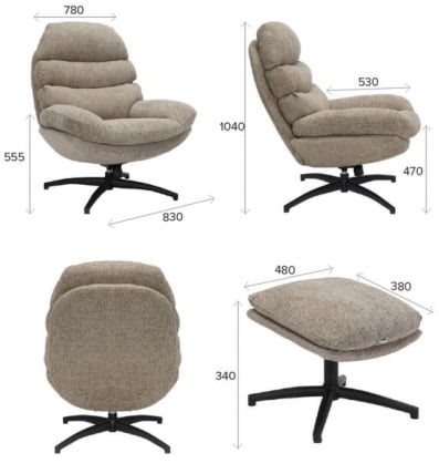 Кресло-реклайнер Еверпроф Черрй Ткань Бежевый / Everprof Cherry_4