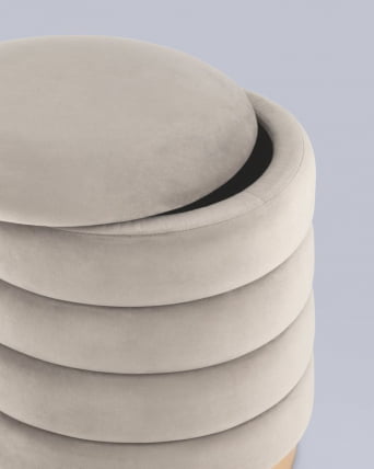 Пуф Франсис с ящиком велюр Серо-бежевый_5