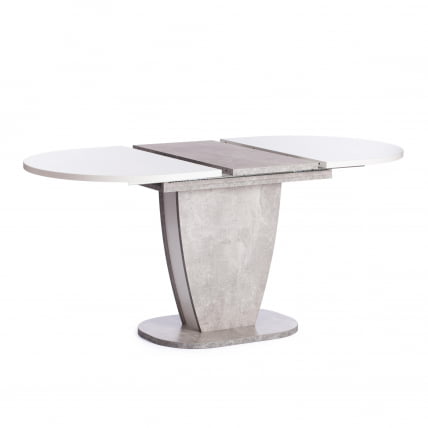 Стол обеденный SATURN ЛДСП, 120-160x80x75,5 см, Бетон/Белый_4