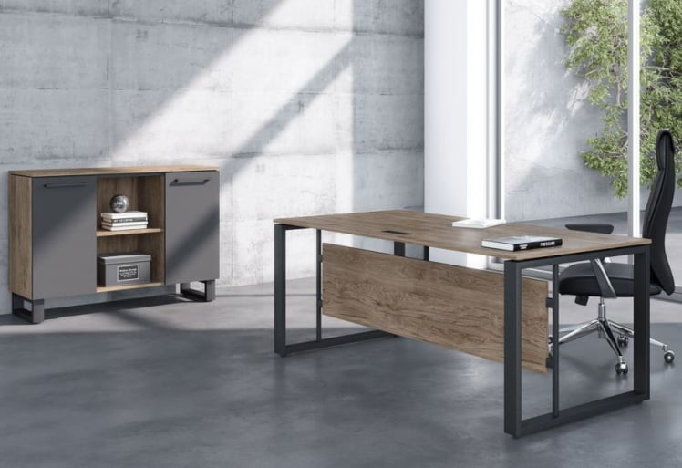 Стол руководителя ЕНИО ЕСТ 189 Кария Пальмира/Антрацит / ENIO EST_1