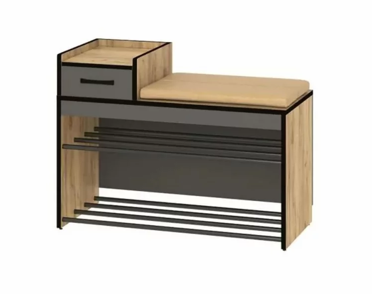 Тумба Ольга-Лофт 5 Дуб Крафт золотой Темно-серый_0