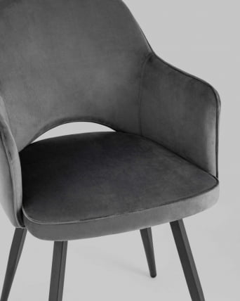 Стул Венера вращающийся велюр Серый_7