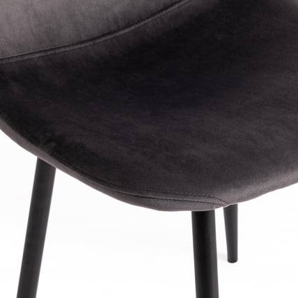 Стул BREEZE (mod. 4724) металл/вельвет, 44х48х87см, серый/черные ножки_6