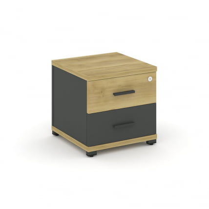 Тумба приставная с 2-мя ящиками CONCEPT CN.TUP-001 B/W Дуб Винченцо Антрацит_0