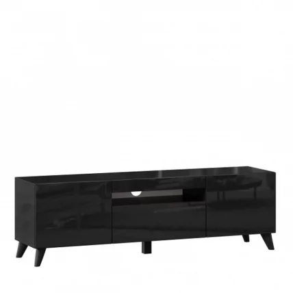 Тумба под ТВ Бруклин 1500 с опорами Черный глянец_0