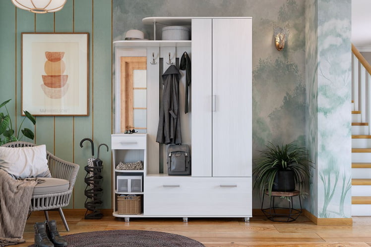 Прихожая Барселона-2 ПР-0017 белый рамух / PR-0017_1