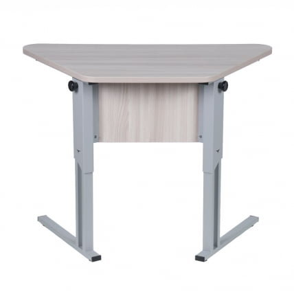 Парта одноместная трапециевидная столешница (рост 3-7) Клен Танзау/Металл Серый_0