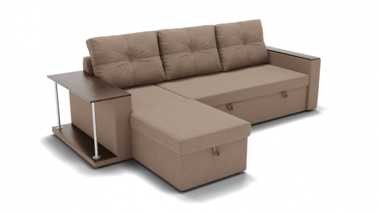 Диван Атланта (ЗР) Цвет фасада: Светло коричневый; Тип: Левый/правый; Материал фасада: Металл/Велюр_0