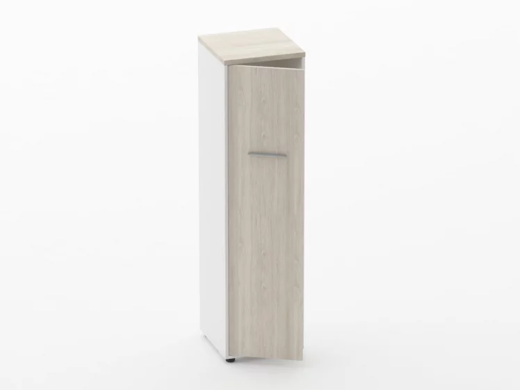 Шкаф 3 узкий закрытый, 1 дверь Deka 10.16.14Л Дуб Сантана светлый/Белый_1