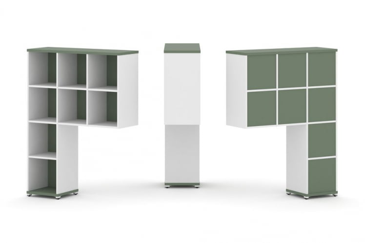 Надставка на стол высокая односторонняя + задняя стенка (8 шт.) CONCEPT CN.ONV-001 Кобо Белый бриллиант Белый металл_0