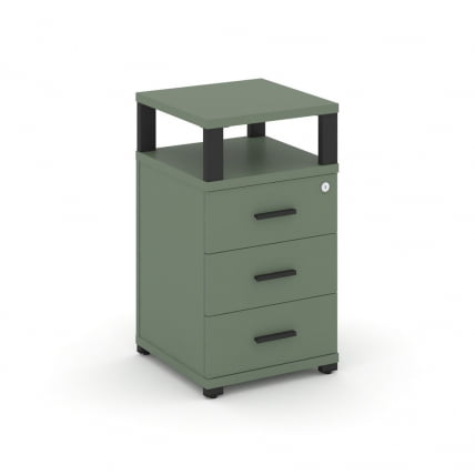 Тумба приставная с 3-мя ящиками и надставкой CONCEPT CN.TUP-003 B/W Кобо Черный_0