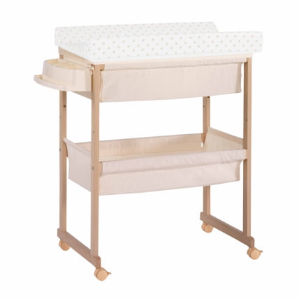 Комод пеленальный с ванночкой и текстильной корзиной Micuna B-1158 Plus Natural Beige Dots_0