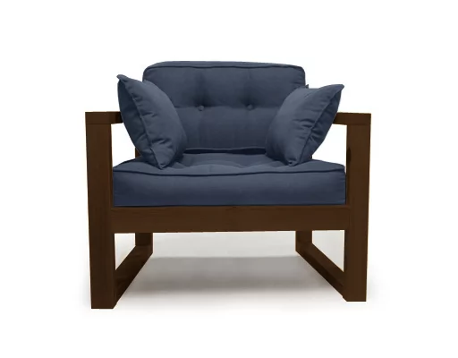 Диван одноместный DEmoku Д-1 небесно-голубой_темный дуб_0