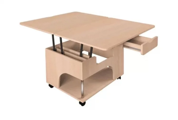 Стол-трансформер раскладной Стэп Ясень Шимо светлый_1