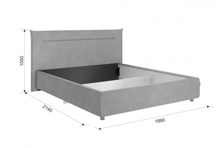 Кровать 1.6 Альба с подъем. механизмом ЗП.КМ1.6-15 галька (велюр) / ZP.KM1.6-15_1
