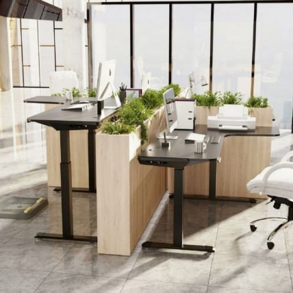 Стол для для компьютера (для геймеров) L-формы c электрической регулировкой по высоте EUREKA ERK-EGD-L60R-B-US_5