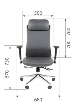 Офисное кресло CХАИРМАН 500 ЛЮКС (ЛУКС) ЭКО экокожа Серый / CHAIRMAN (LUX)_24