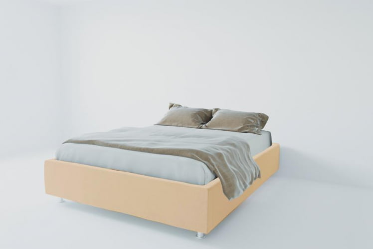 Мягкая интерьерная кровать Подиум без основания Цвет фасада: Бежевый; Материал фасада: Экокожа; Спальное место: 1200х2000 мм_0