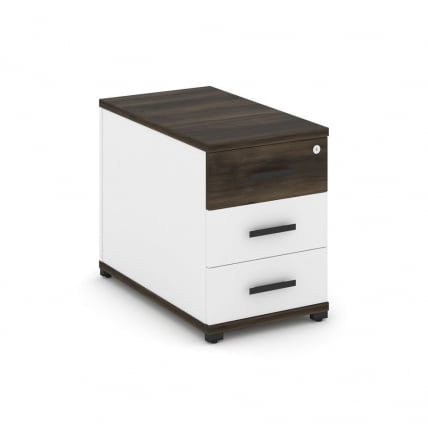 Тумба опорная приставная с 3-мя ящиками CONCEPT CN.TGO-001 B/W Дуб Мали Белый бриллиант Черный_0