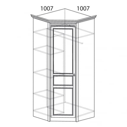 Шкаф угловой с зеркалом Лючия 183 z Дуб Оксфорд серый_1