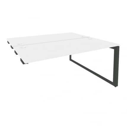 Стол-приставка двойной на О-образном м/к к опорым элем. ОНИКС О.МО-Д.СПР-4.7 Белый Бриллиант/Антрацит / ONIX O.MO-D.SPR-4.7_0