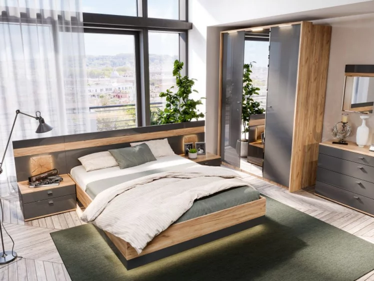 Шкаф одностворчатый Фиджи ЛД 659.221.000 Дуб Золотой Антрацит_5