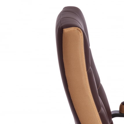 Кресло ТРЕНДЙ (22) кож/зам/ткань, коричневый/бронзовый, 36-36/21 / TRENDY_9