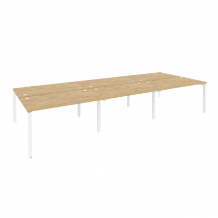 Рабочая станция на П-образном м/к ОНИКС О.МП-Д.РС-6.3.8 Тиквуд Светлый/Белый / ONIX O.MP-D.RS-6.3.8_0