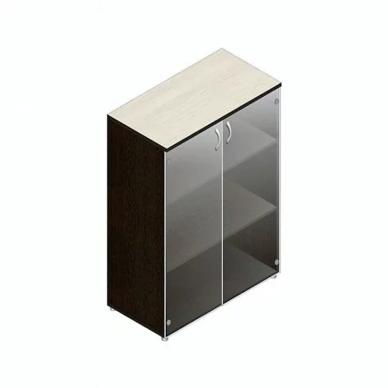 Шкаф для документов с прозрачными стеклами Р.Шс-3СБ дуб молочный_0