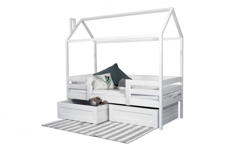 Кровать-домик RooRoom кд-22Р с ящиками Розовый_0