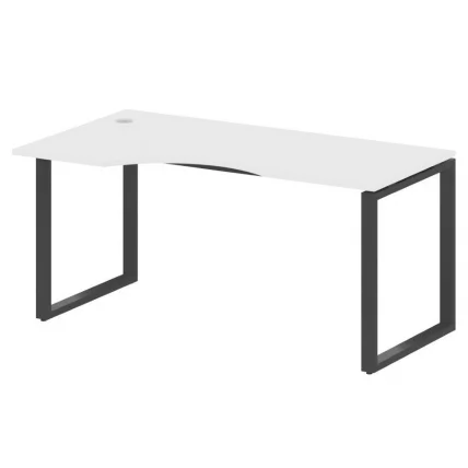 Стол криволинейный левый на О-образном м/к METAL SYSTEM БО.СА-1 Л Белый/Антрацит_0