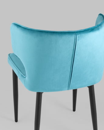 Стул Матео черные ножки велюр Темно-бирюзовый_6