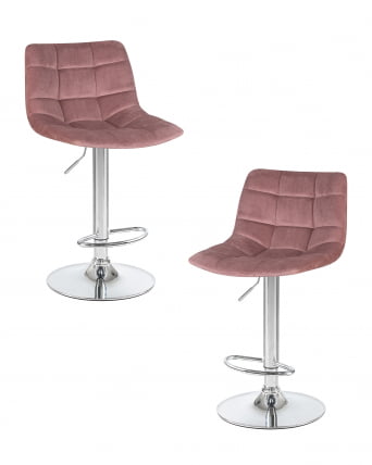 Стул барный ДОБРИН ТАИЛОР (пудрово-розовый велюр (МДЖ9-32)) 2 шт / DOBRIN TAILOR (MJ9-32))_0
