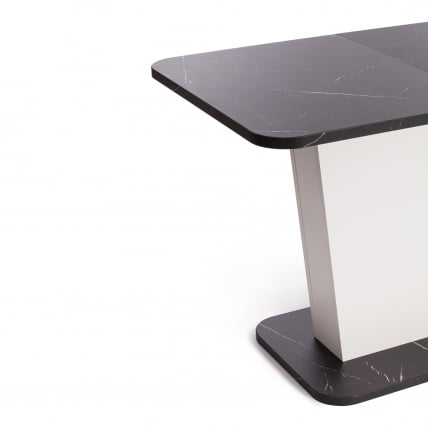 Стол обеденный GENT ЛДСП, 110-145x68,6x75,5 см, Мрамор Блэк Роял/Белый_8