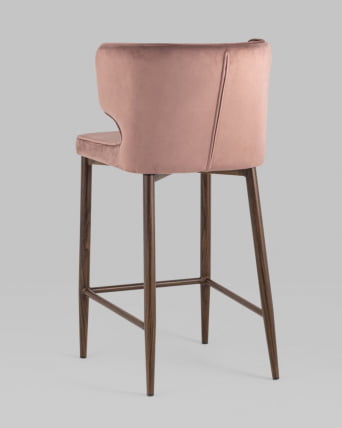 Полубарный стул Матео ножки дерево велюр Пыльно-розовый_4