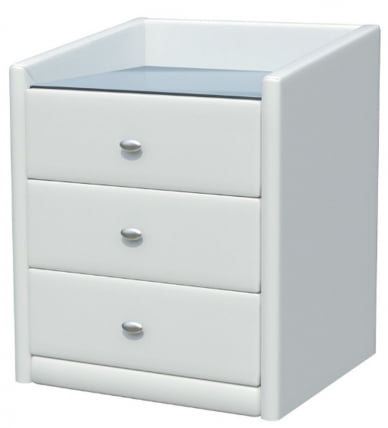 Тумба прикроватная с 3-мя ящиками №5 Белая_0