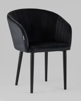 Стул с подлокотниками Нейтон велюр Черный_1