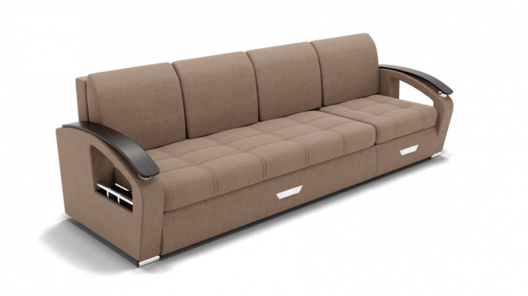 Диван Колизей-2 (ЗР) Цвет фасада: Светло коричневый; Тип: Левый/правый; Материал фасада: Металл/Велюр_0