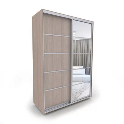 Шкаф-купе 2-х дверный Акцент-Квадро Д 1400х600 Шимо светлый/хром_0